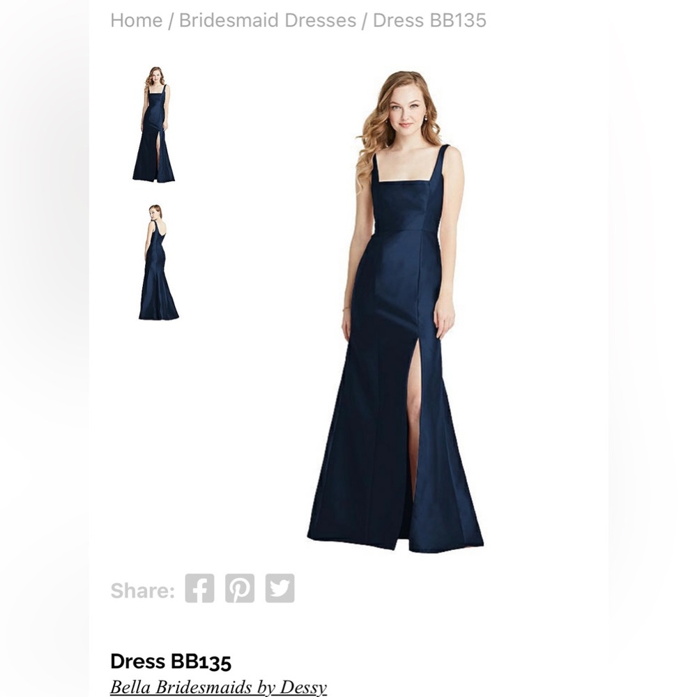 Dessy Collection Navy Blue Bridesmaid Dress